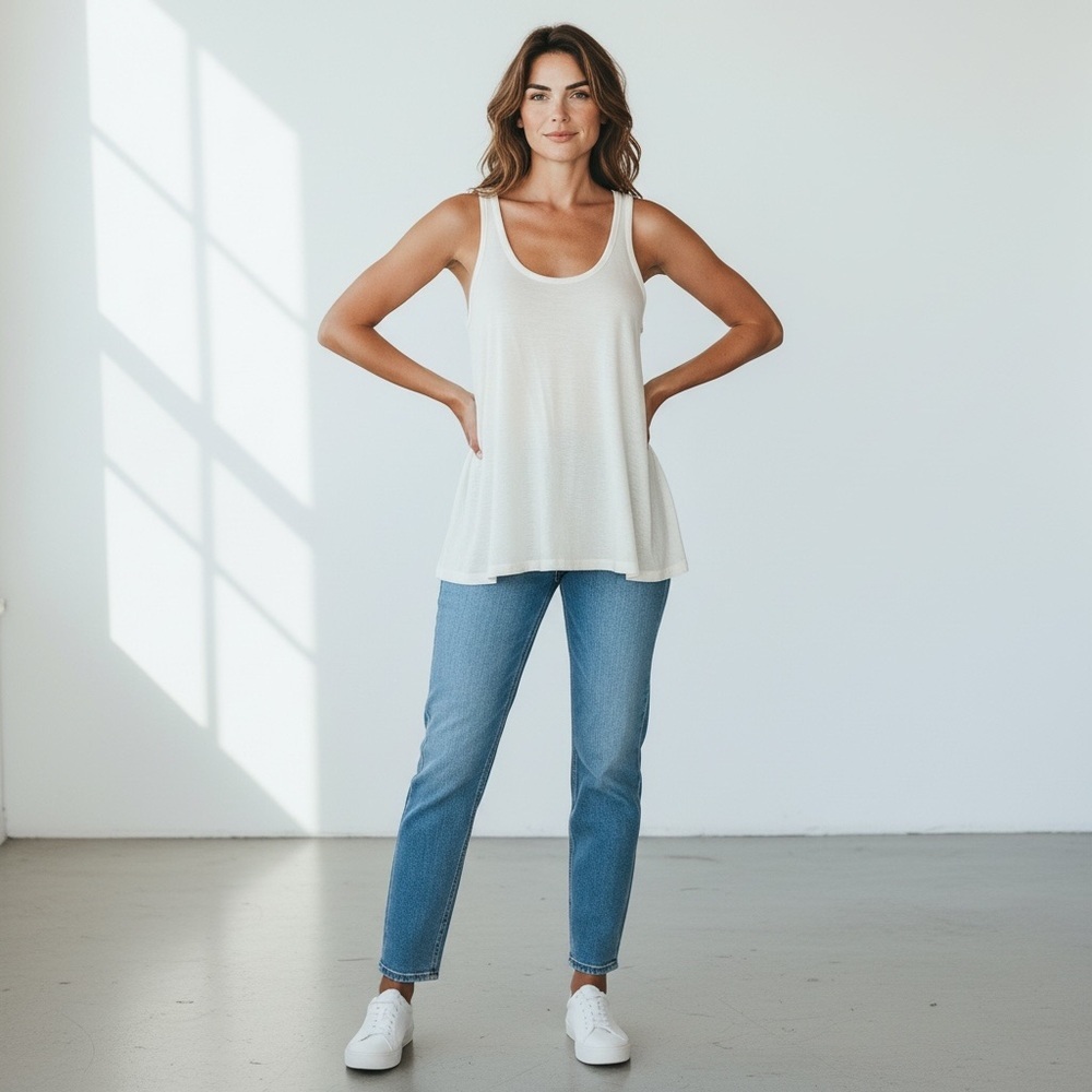 Club Monaco - Modal/Wool blend Cream Tank - Size XS